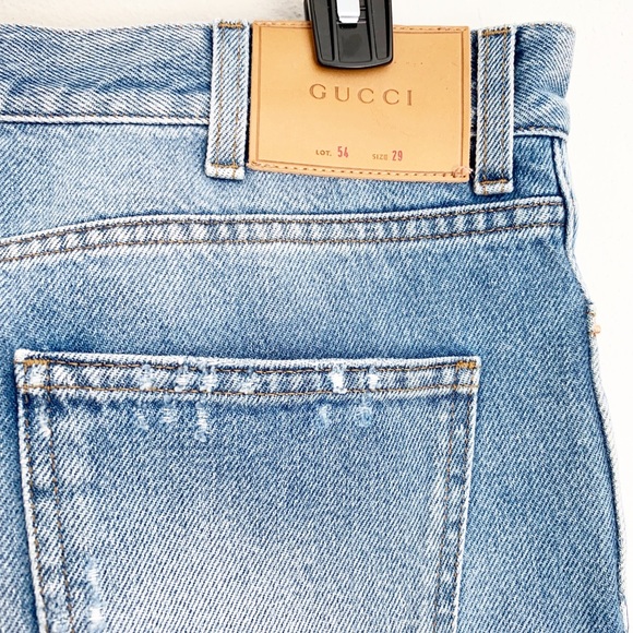 GUCCI embroidered butterfly jeans - Picture 5 of 8